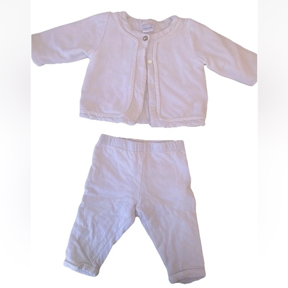 Baby Girls Chloe Sweatset size 6M  White 2pc Set Designer Outfit  Kids - Picture 1 of 9